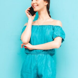 Blue Smoked Solid Shirt Dress